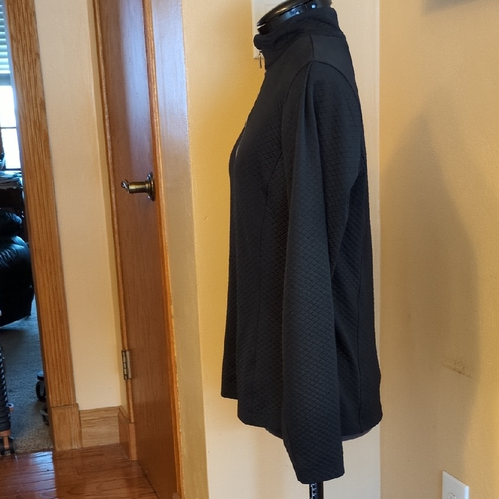 Lady Hagen Black Long Sleeve 1/4 Zip-Up Top, sz S - Picture 9 of 11